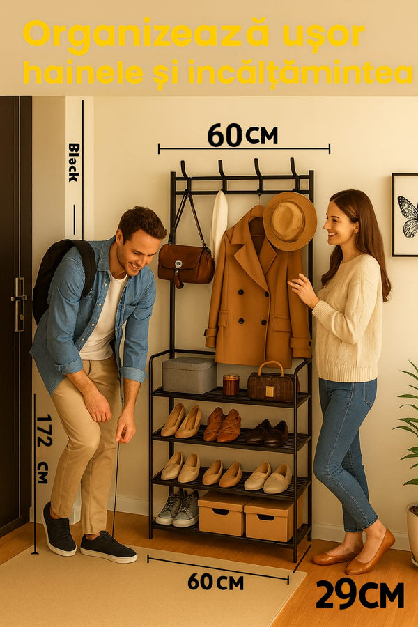 Cuier Practic cu 4 Rafturi pentru Pantofi