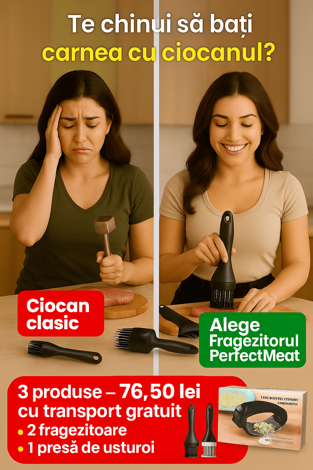 Frăgezitor Magic pentru Carne +Presa usturoi - trendyo.ro