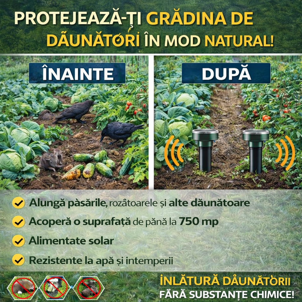 Repelent Solar Ultrasonic Grădină - trendyo.ro
