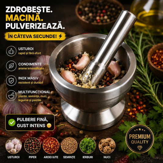 Mojar Profesional din Inox – Zdrobește, Macină și Pulverizează