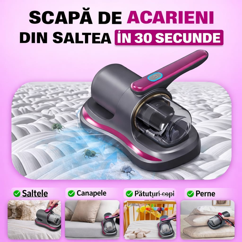 Aspirator Portabil Anti - Acarieni pentru Saltele si canapele - trendyo.ro