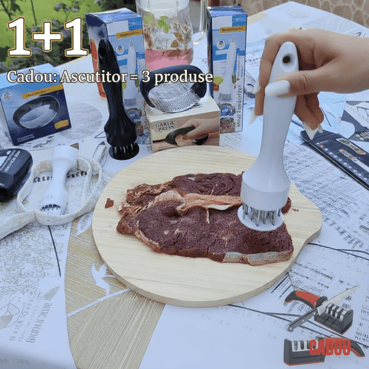 Ciocan Frăgezire Carne Pro Domestic+Ascutitor cutite - trendyo.ro