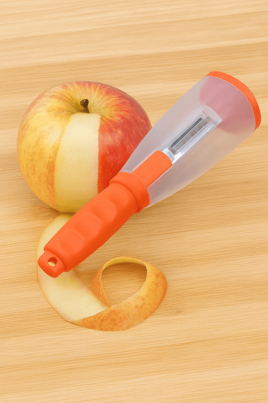 Curatator Legume si Fructe Multifunctional cu Rezervor , Lama din Otel Inoxidabil, Eficient si Igienic, rosu - trendyo.ro