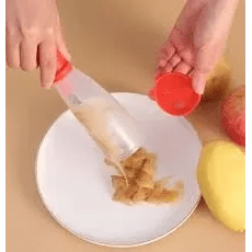 Curatator Legume si Fructe Multifunctional cu Rezervor , Lama din Otel Inoxidabil, Eficient si Igienic, rosu - trendyo.ro