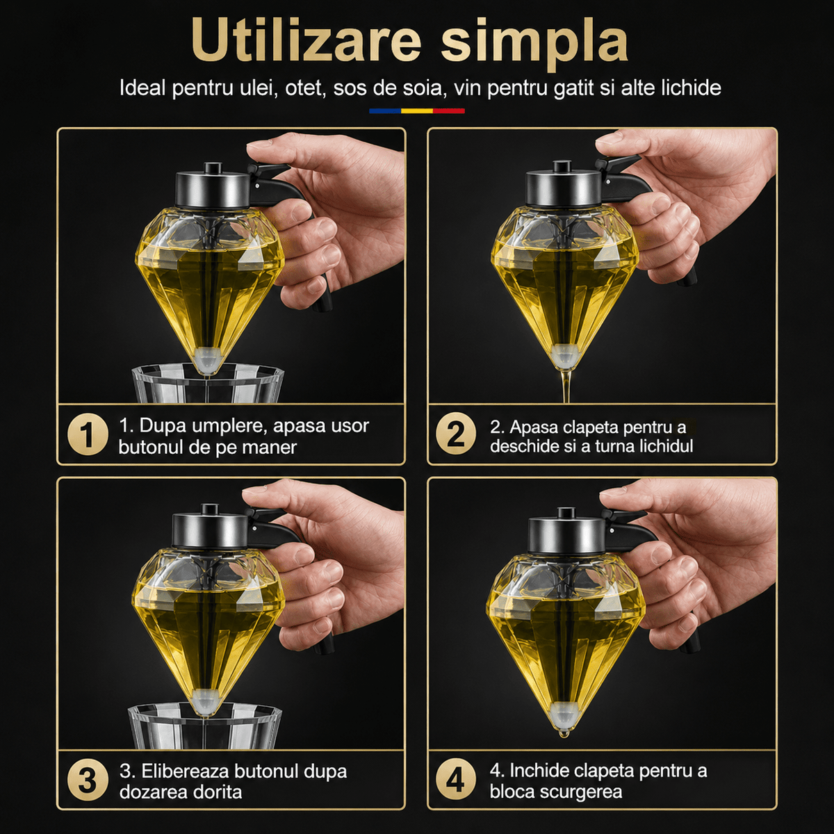 Dozator Universal Diamant Elegant Sticlă - trendyo.ro