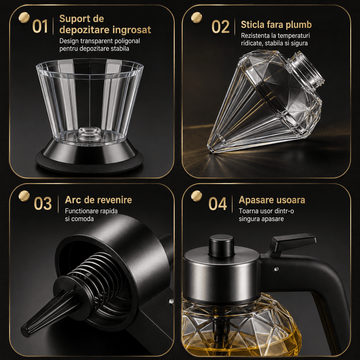 Dozator Universal Diamant Elegant Sticlă - trendyo.ro