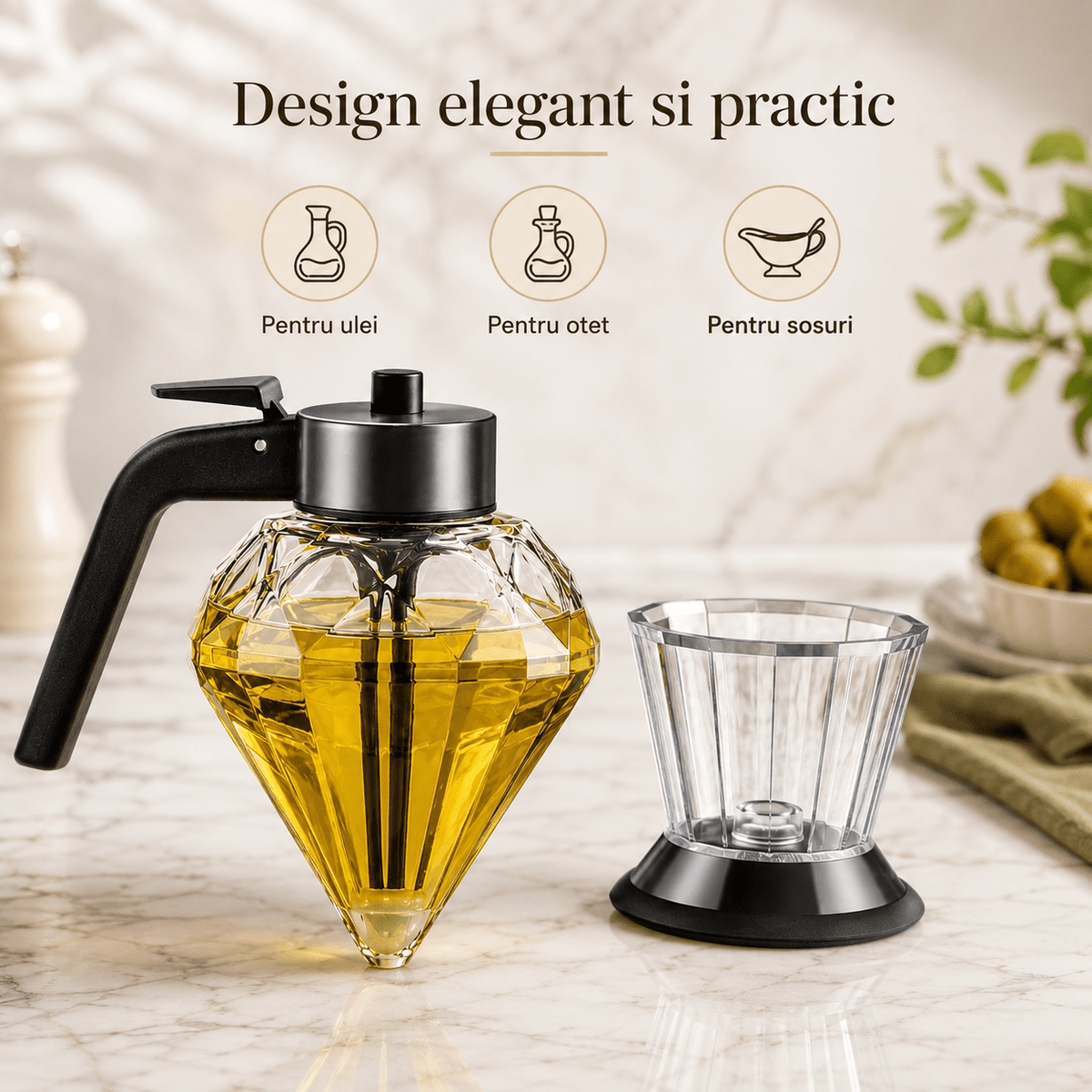 Dozator Universal Diamant Elegant Sticlă - trendyo.ro