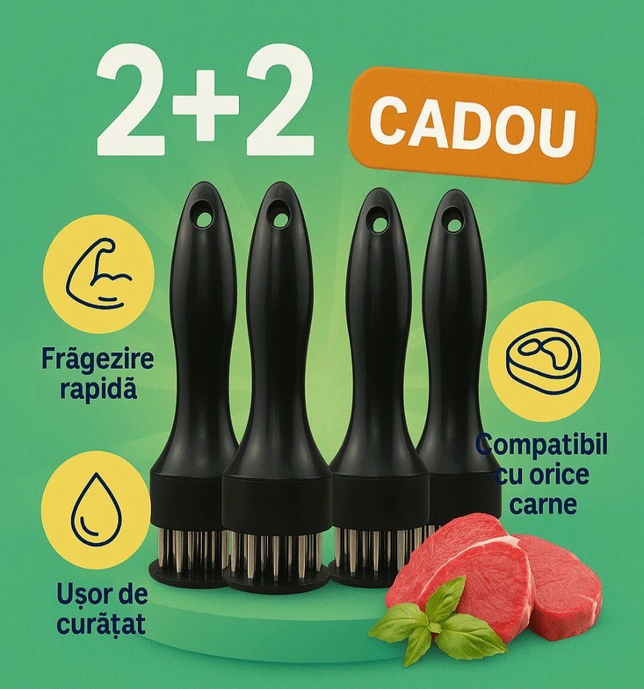Fragezitor carne cu tije de inox 1+1 GRATUIT SI ASCUTITOR CADOU - trendyo.ro
