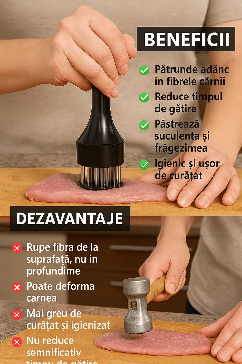 Fragezitor carne cu tije de inox 1+1 GRATUIT SI ASCUTITOR CADOU - trendyo.ro
