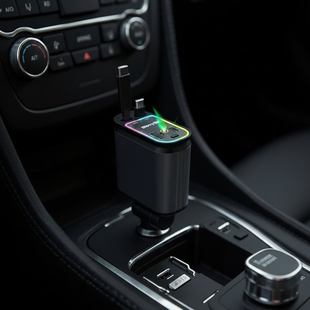 Încărcător Auto Magic 4 in 1 cu Lumină - trendyo.ro