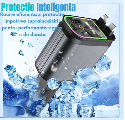 Încărcător Auto Magic 4 in 1 cu Lumină - trendyo.ro