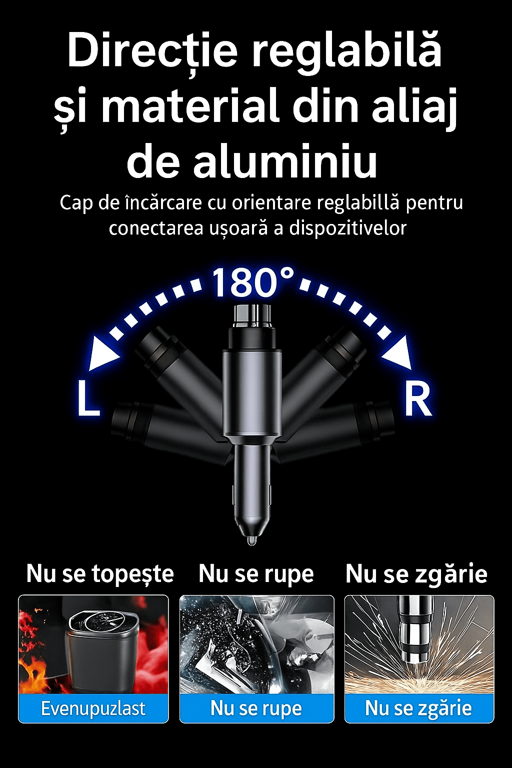 Încărcător Auto Magic 4 in 1 cu Lumină - trendyo.ro