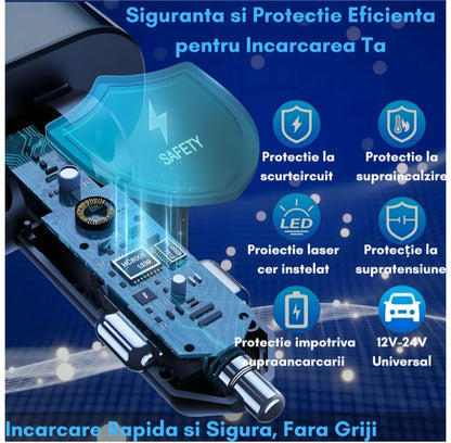 Încărcător Auto Magic 4 in 1 cu Lumină - trendyo.ro