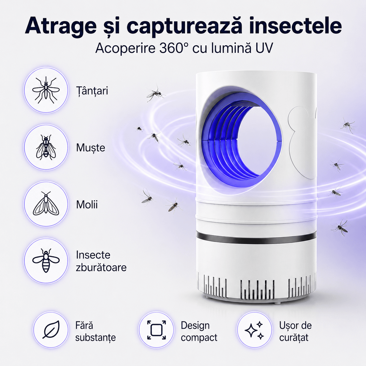 Lampă Electrica Insecte LED - UV - trendyo.ro