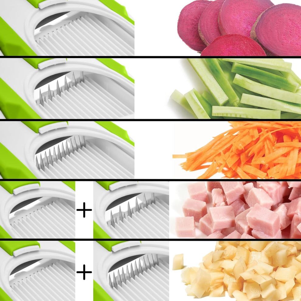 Razatoare/tocator legume si fructe manuala,pliabila,mandolina 4 functii culoare verde si alb - trendyo.ro