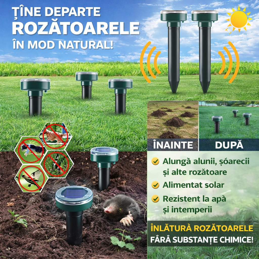 Repelent Solar Ultrasonic Grădină - trendyo.ro