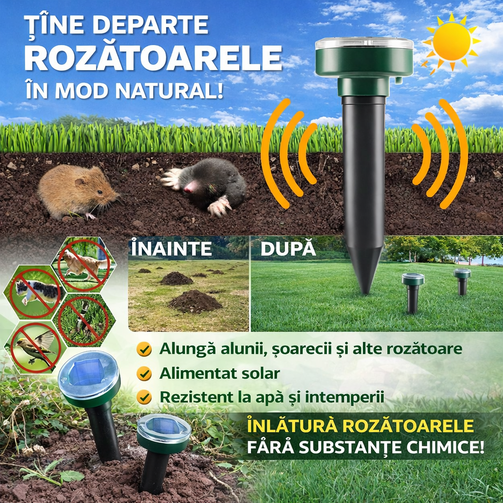 Repelent Solar Ultrasonic Grădină - trendyo.ro