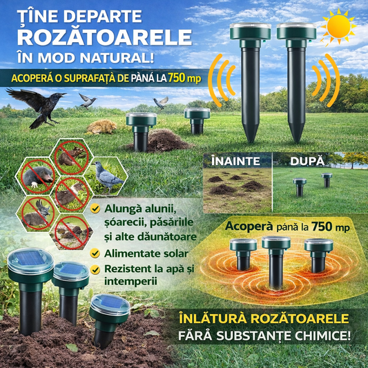 Repelent Solar Ultrasonic Grădină - trendyo.ro