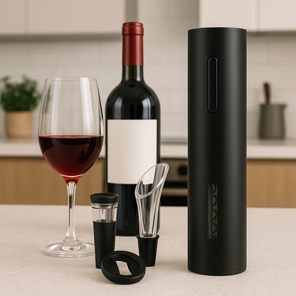 Set Electric Deschizător de Vin 4 în 1 – Cu Accesorii Premium, Reîncărcabil USB, 149 Lei - trendyo.ro