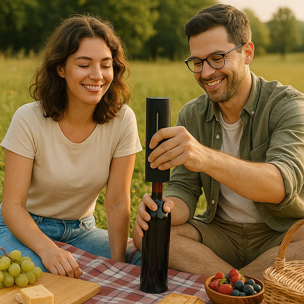 Set Electric Deschizător de Vin 4 în 1 – Cu Accesorii Premium, Reîncărcabil USB, 149 Lei - trendyo.ro