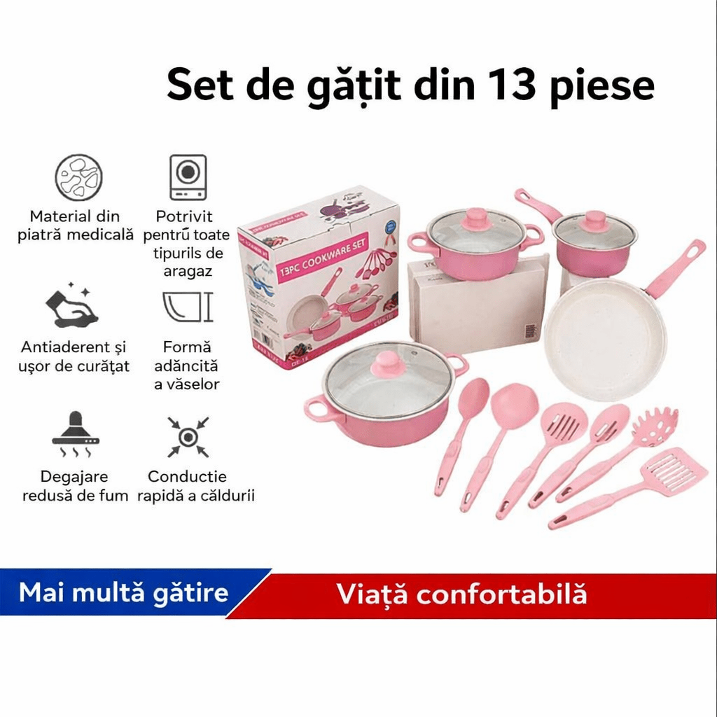 Set Tigăi Antiaderente Colorate - trendyo.ro
